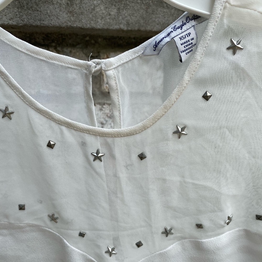American Eagle Tank Studded Sheer Top